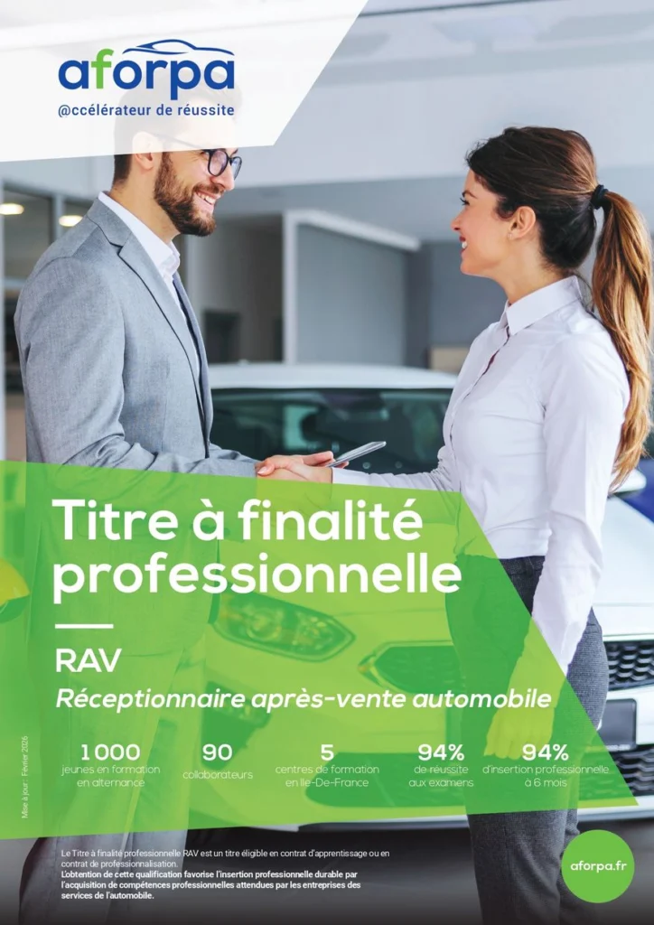 Titre à Finalité Professionnelle RAV (Réceptionnaire après-vente automobile)